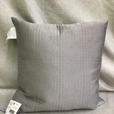 Grey Feather Filled Throw Pillow
