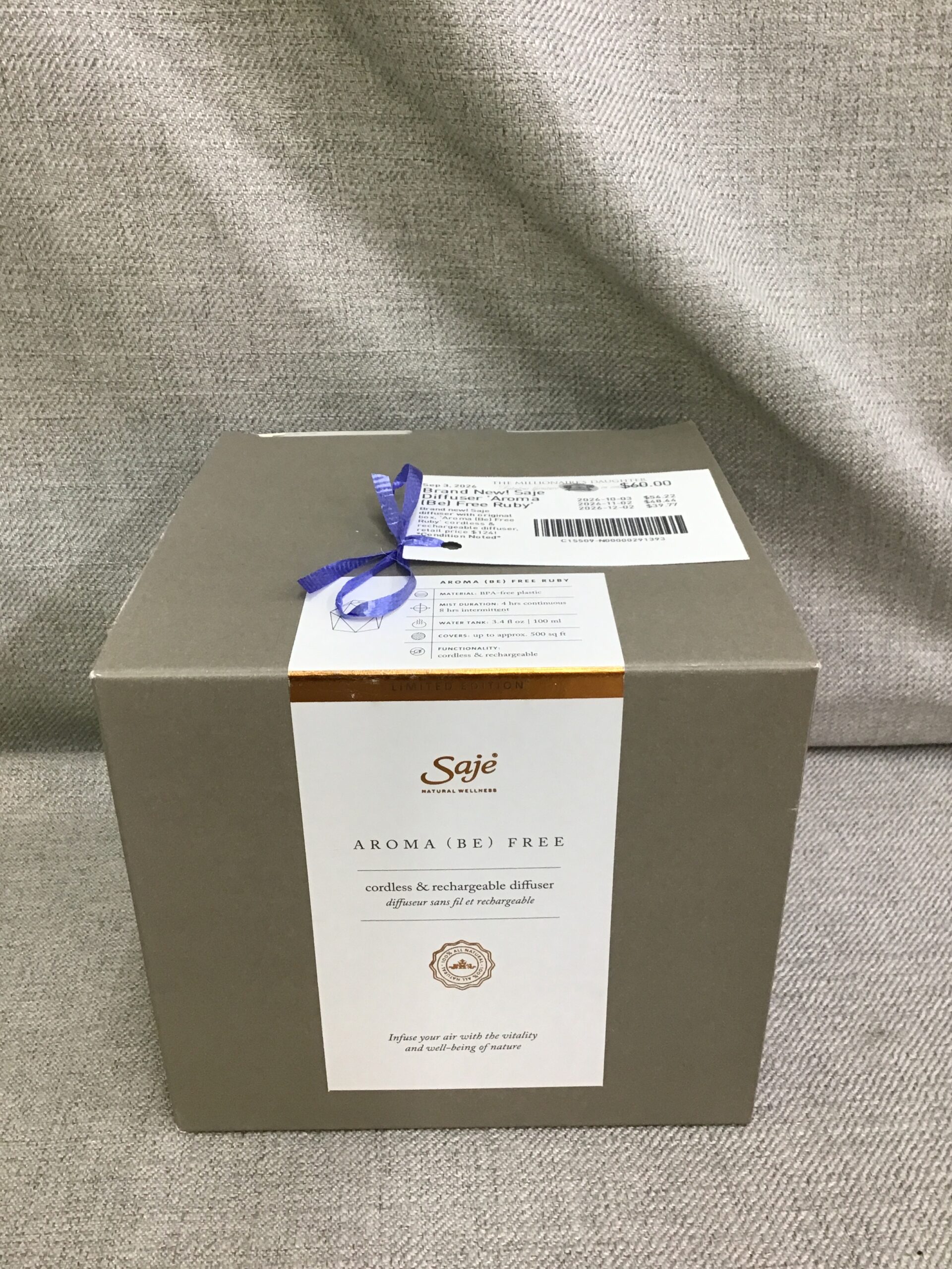 Brand New! Saje Diffuser ‘Aroma (Be) Free Ruby’