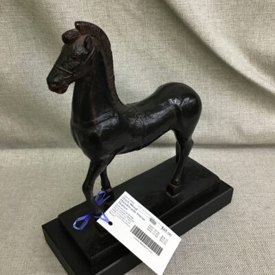 Dark Wood Handmade Horse Statue