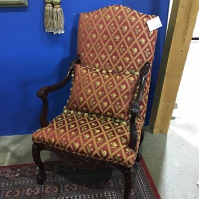 Tall Back Arm Chair & Toss Cushion