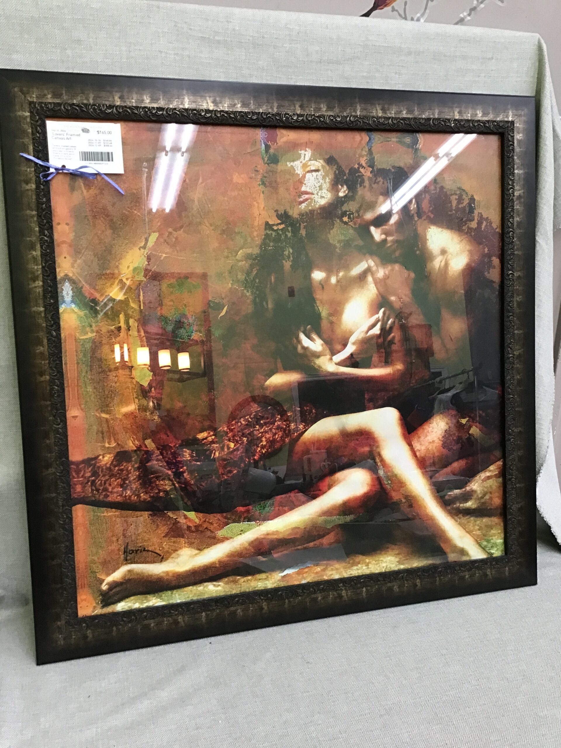 ‘Lovers’ Framed Canvas Art