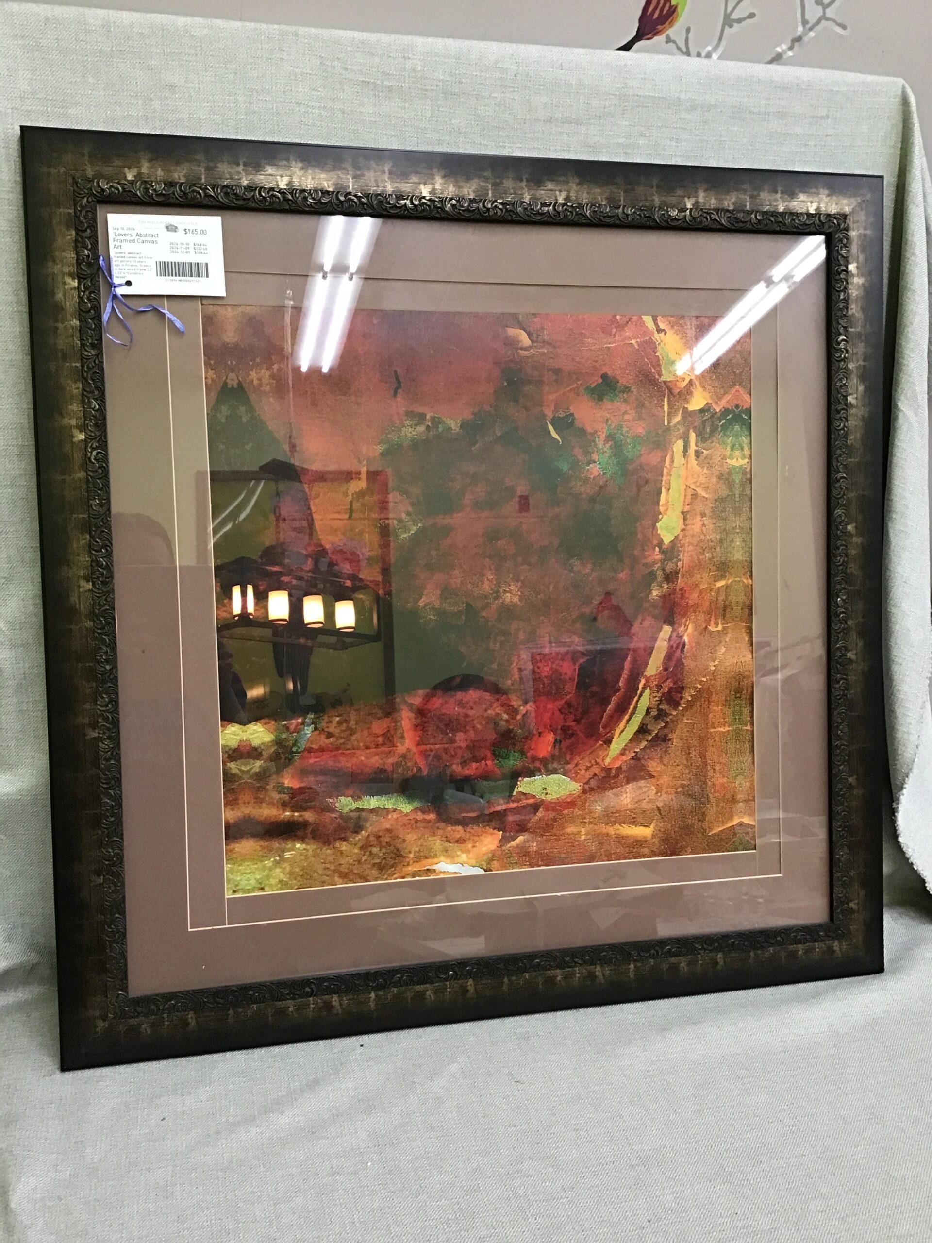 ‘Lovers’ Abstract Framed Canvas Art