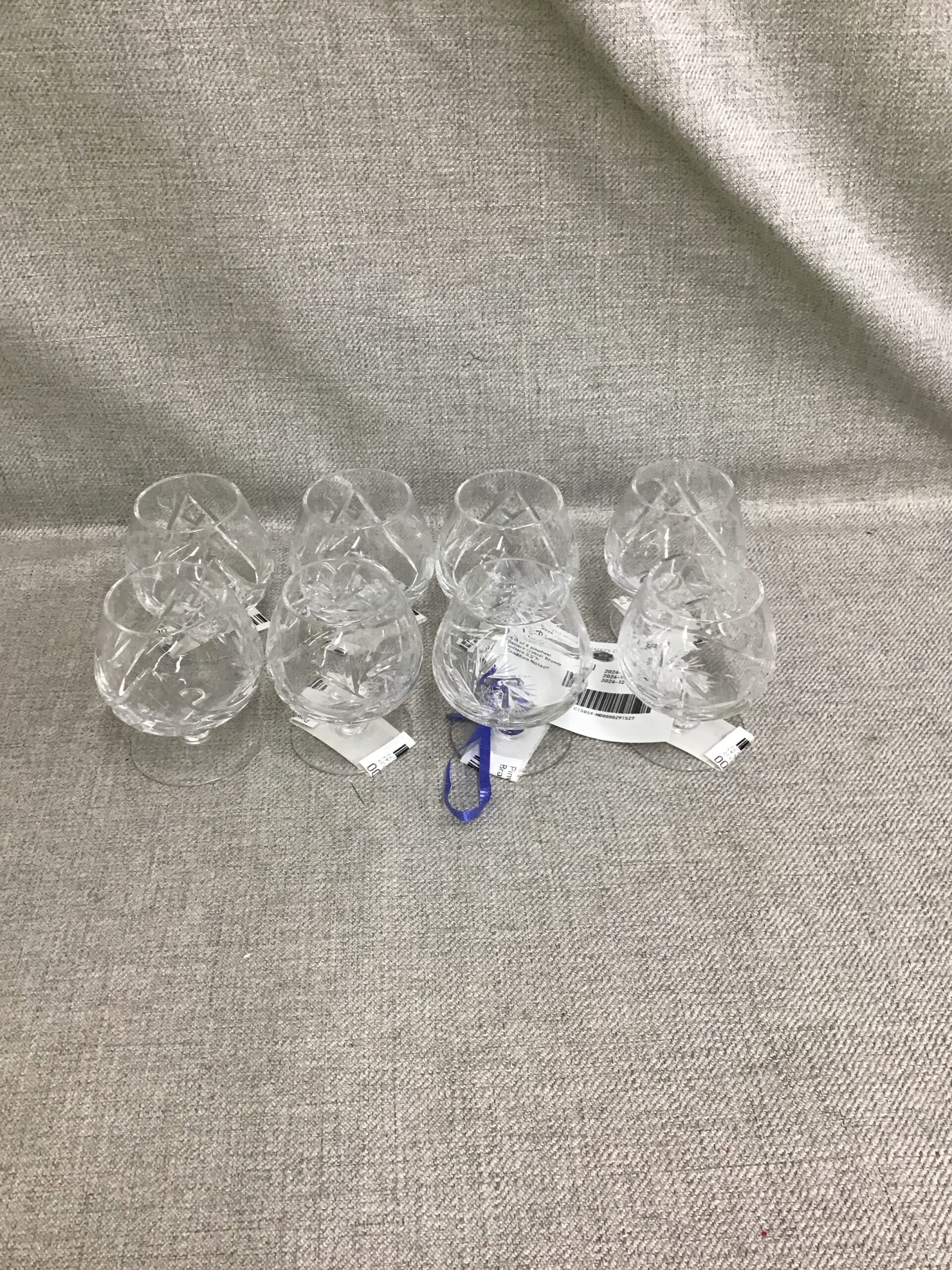 Pinwheel Crystal Brandy Snifters (8)