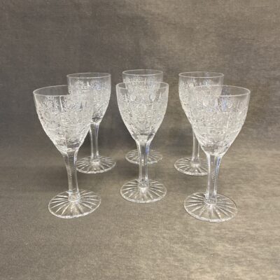 Set 6 Queen’s Lace Crystal Liqueur Glasses