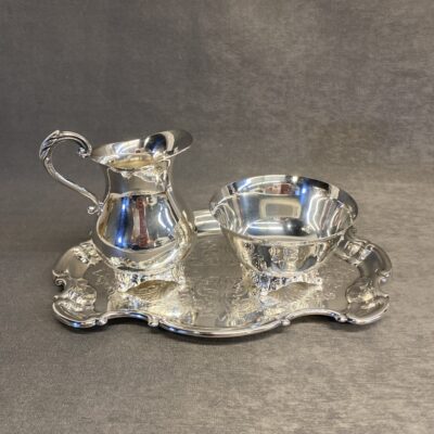 Silverplate Cream Sugar & Tray