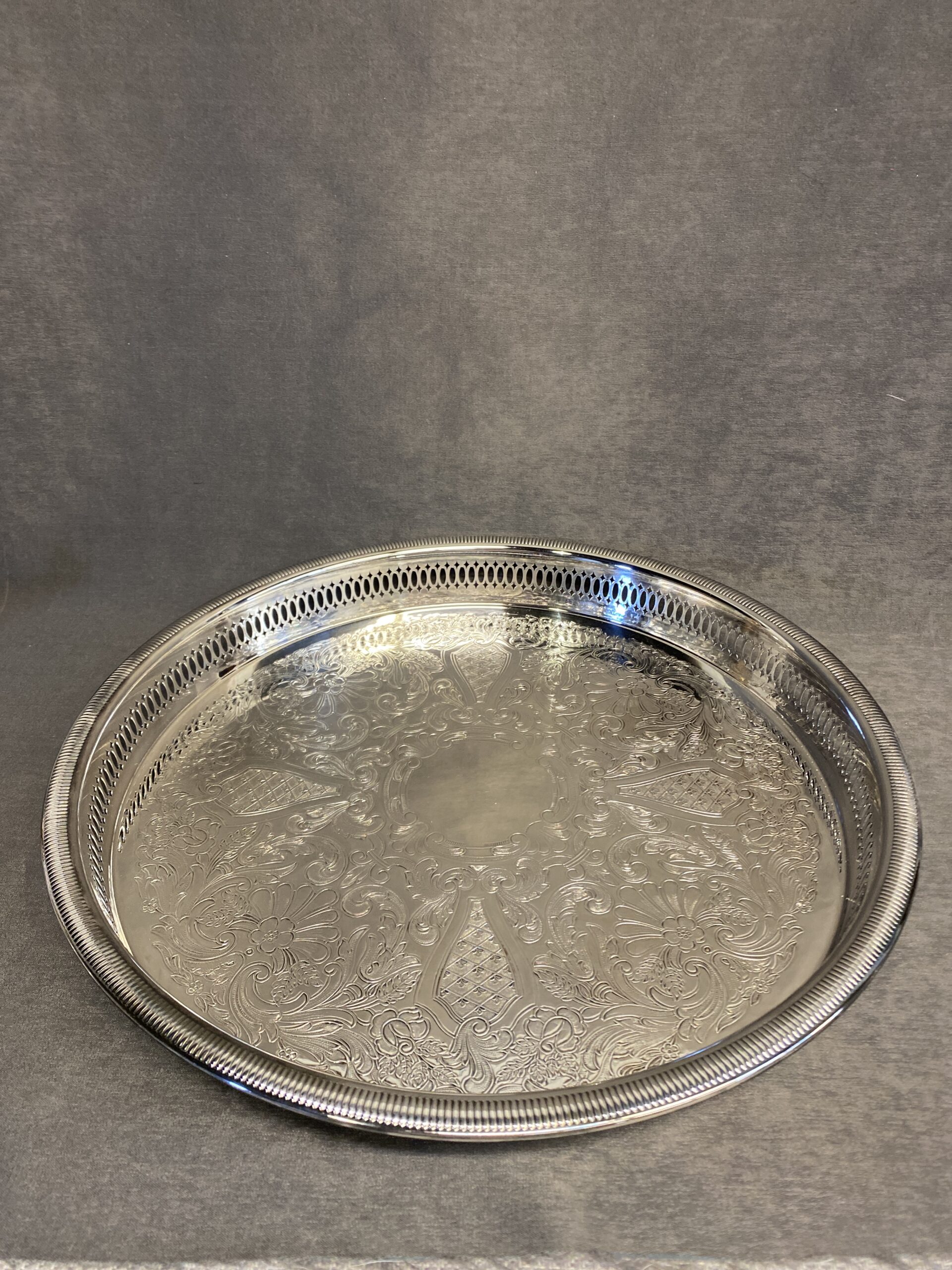 Silverplate Round Tray