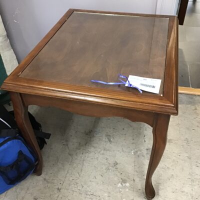 Vintage Glass Topped Side Table