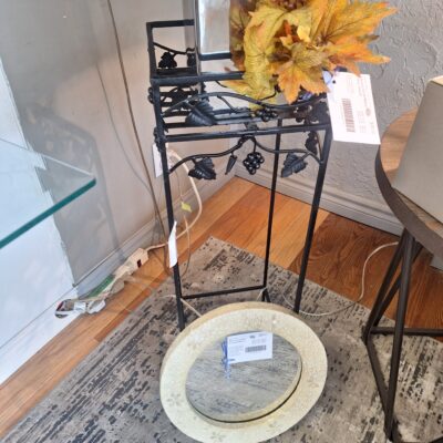 Square Dark Metal Plant Stand