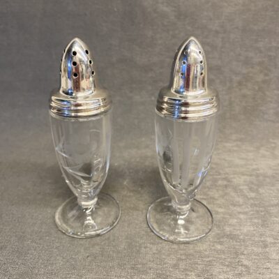 Silverplate & Crystal Salt & Pepper
