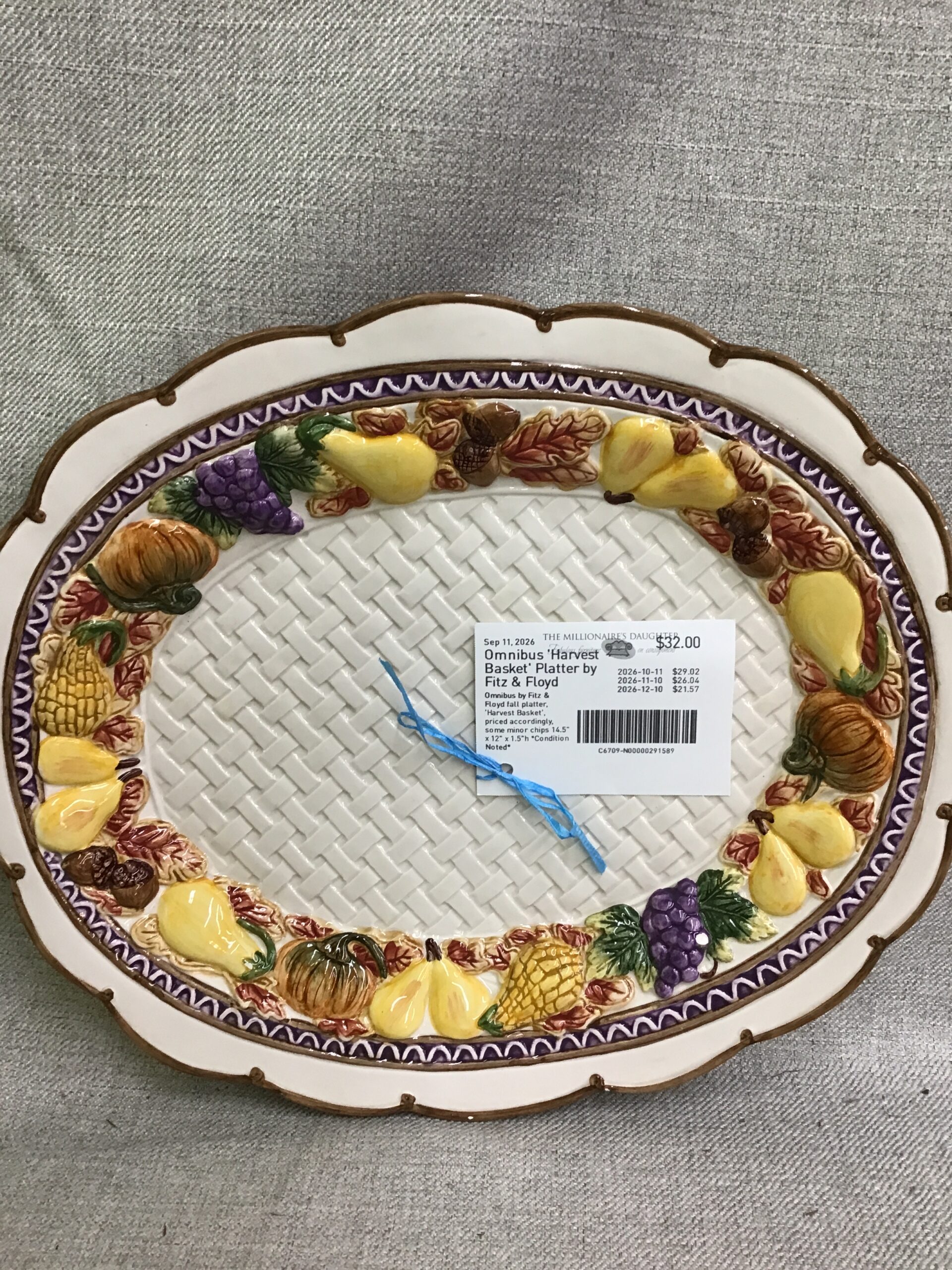 Omnibus ‘Harvest Basket’ Platter by Fitz & Floyd