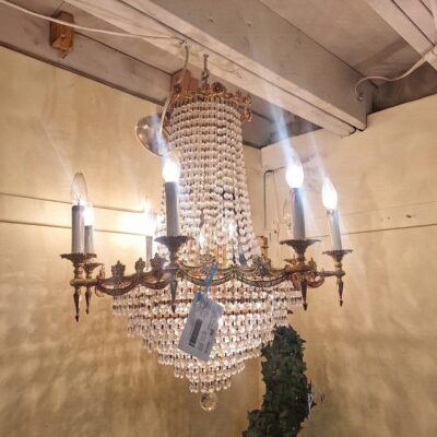 Gorgeous Brass & Crystal Chandelier