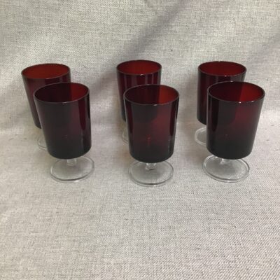 ‘Cavalier Ruby’ Stemmed Water Goblets (6)
