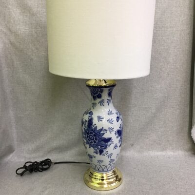 Blue & White Ceramic Table Trilight Lamp- 29.5″h