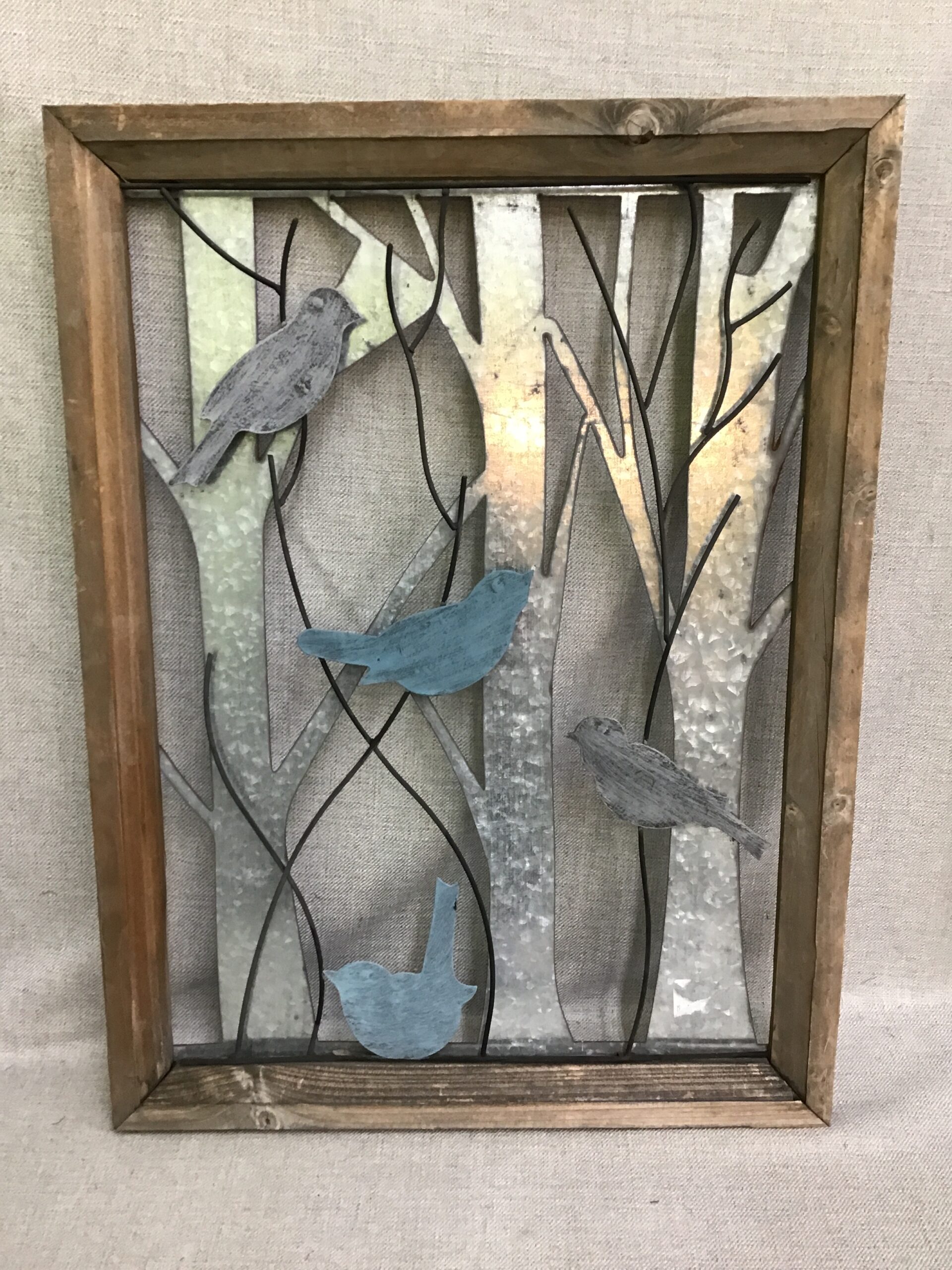 Wood Framed Birds Decor