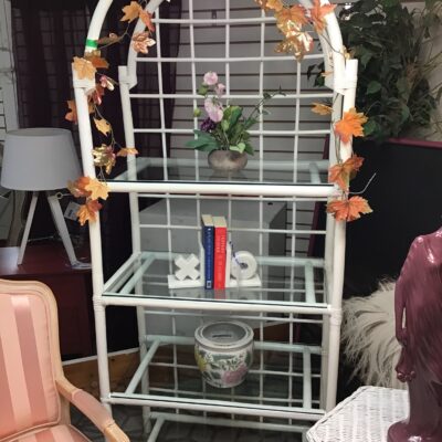 White Wicker Bookshelf