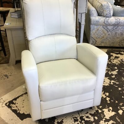 White Leather Swivel Glider Recliner