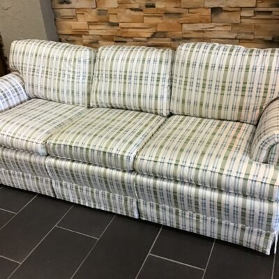 Skirted Plaid Upholstered Sofa