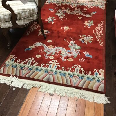 Hand Knotted Chinese Fringed Wool Rug