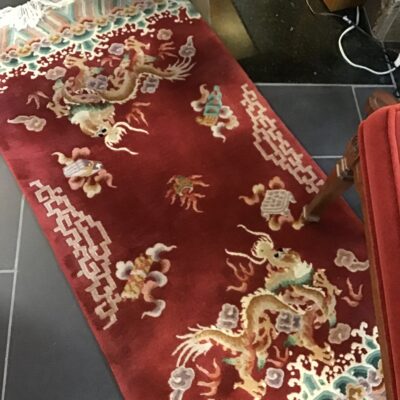Hand Knotted Chinese Fringed Wool Rug
