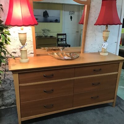 Gorgeous Natural Wood Dresser w Mirror