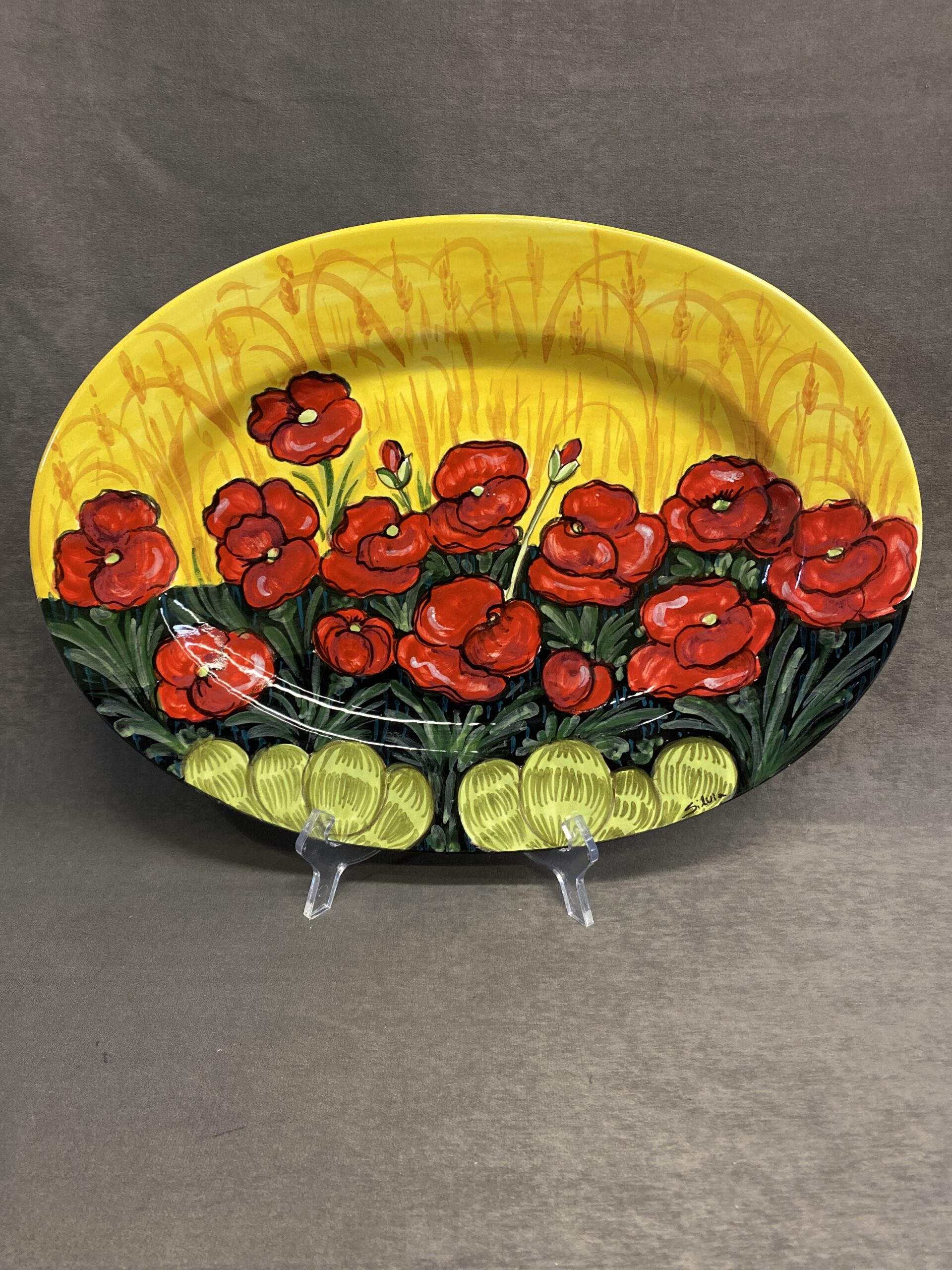Ceramiche Giacomini Platter – Poppies