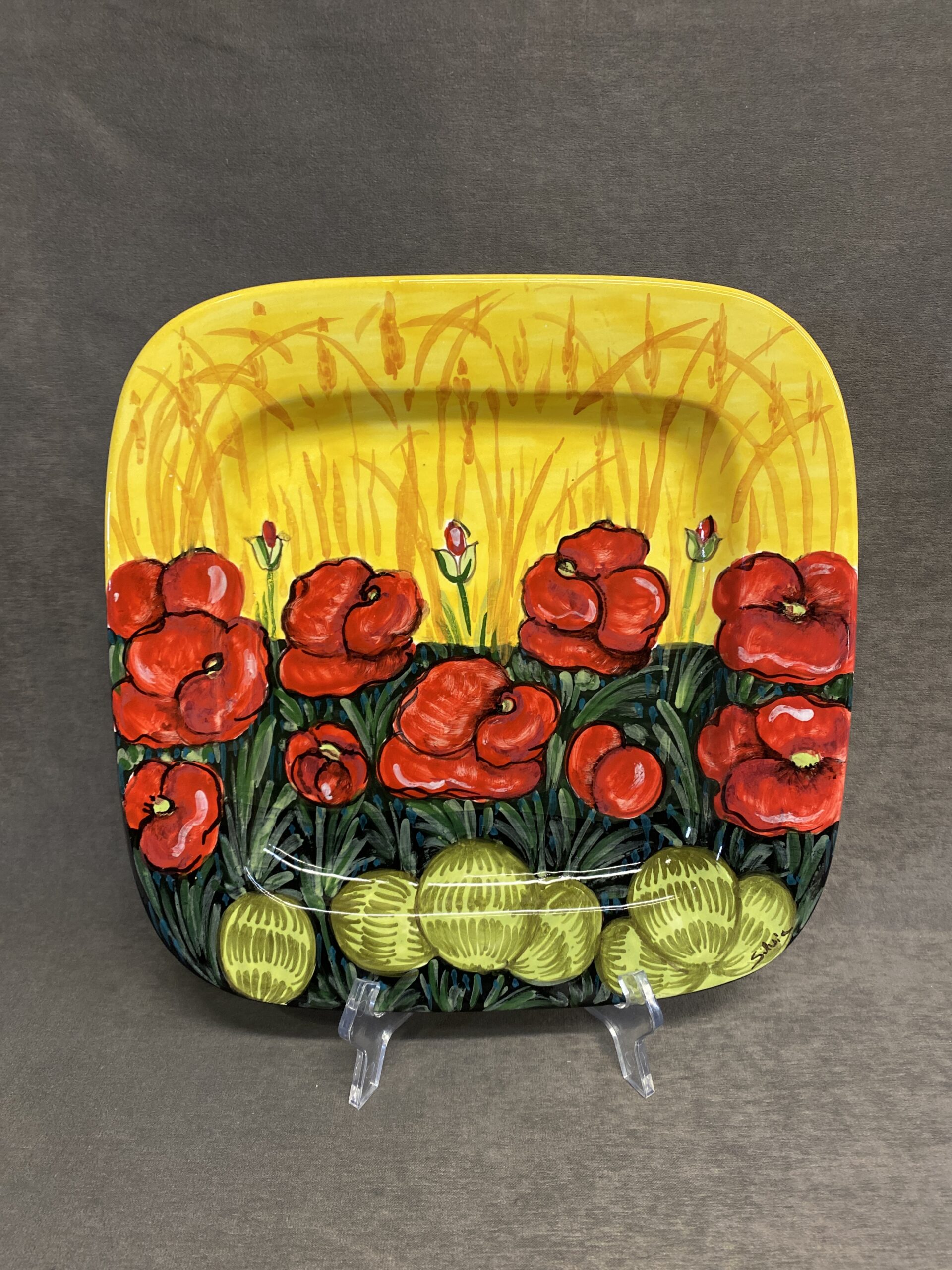 Ceramiche Giacomini Plate – Poppies