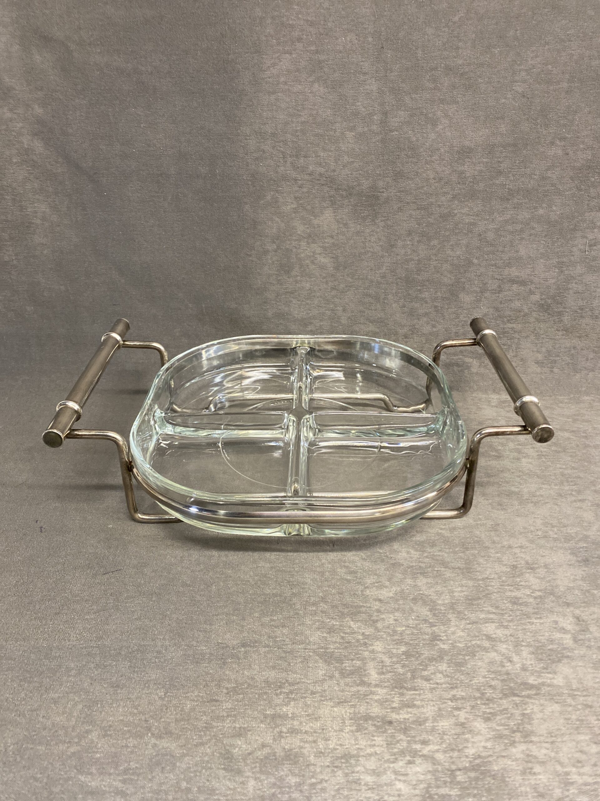 Relish Dish With Metal Stand