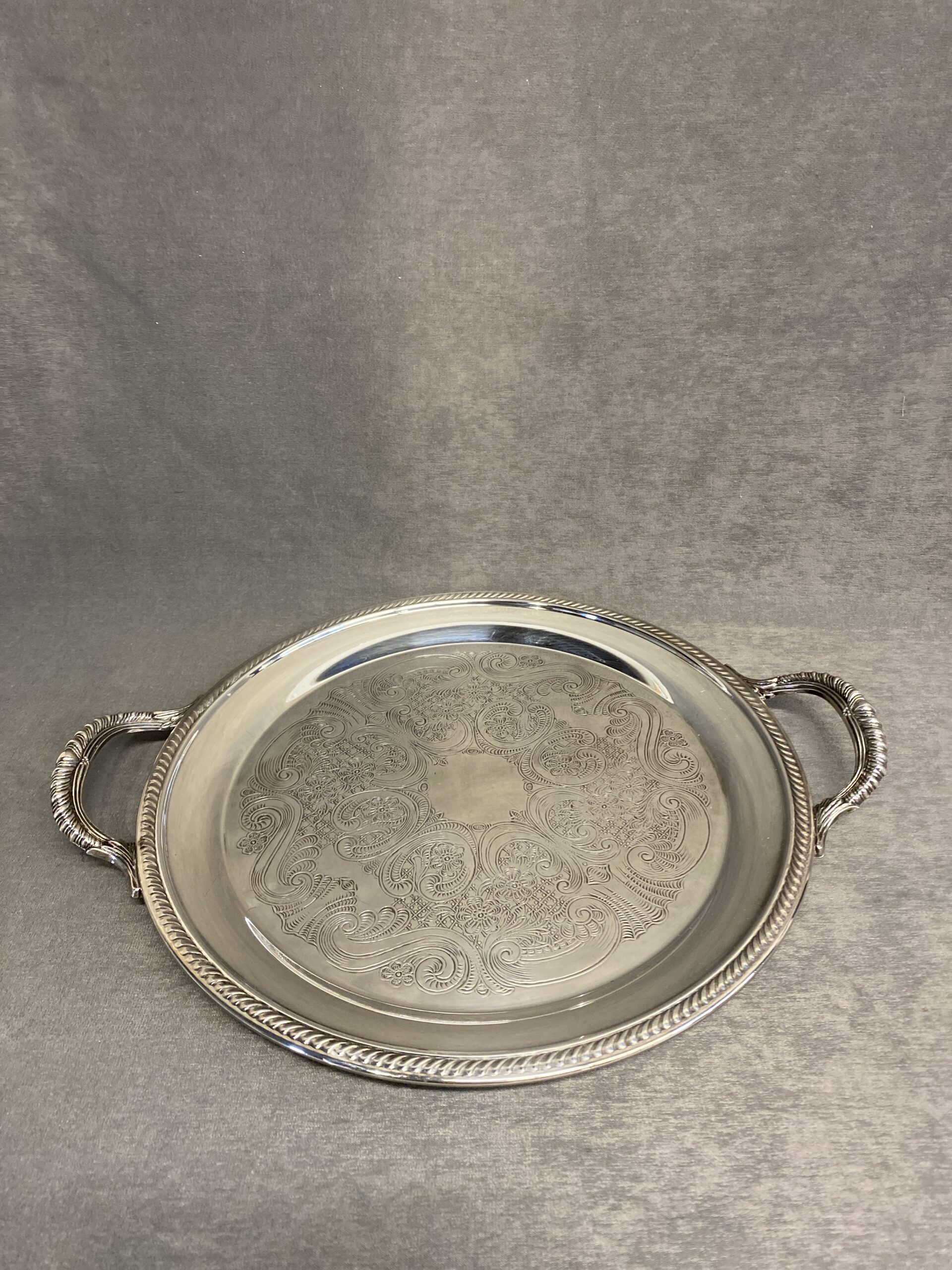 Silverplate Round Tray