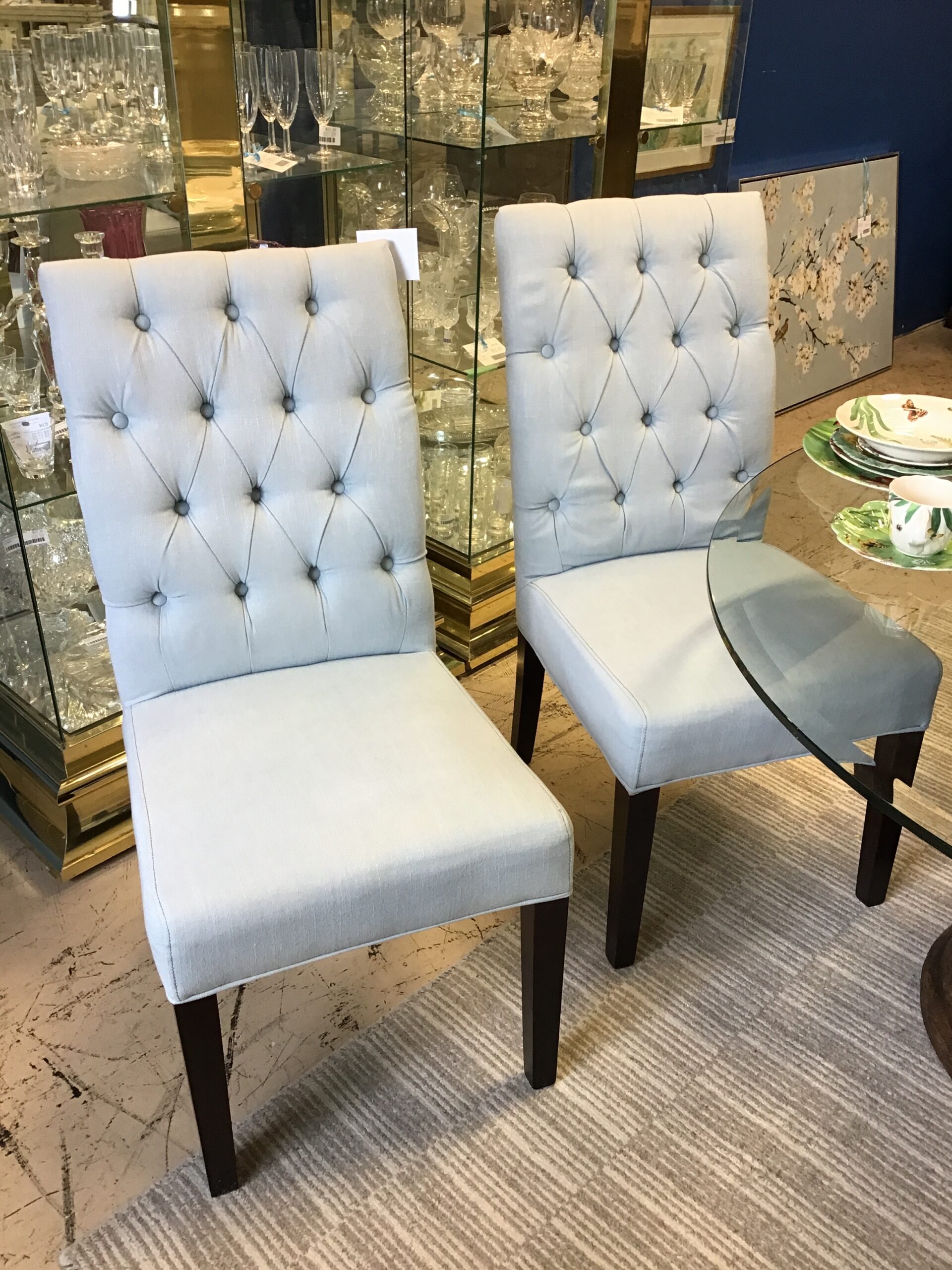 PAIR Parson Chairs – Lt Blue