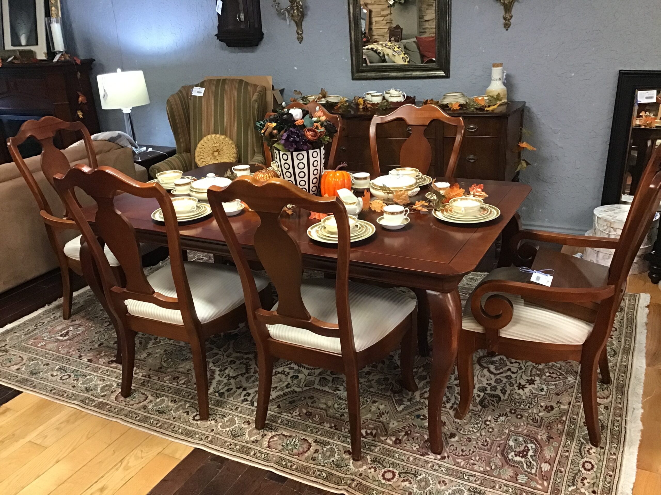 Dark Wood Dining Set