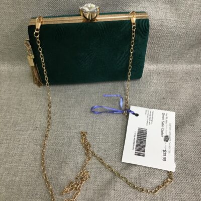 Green Satin Clutch
