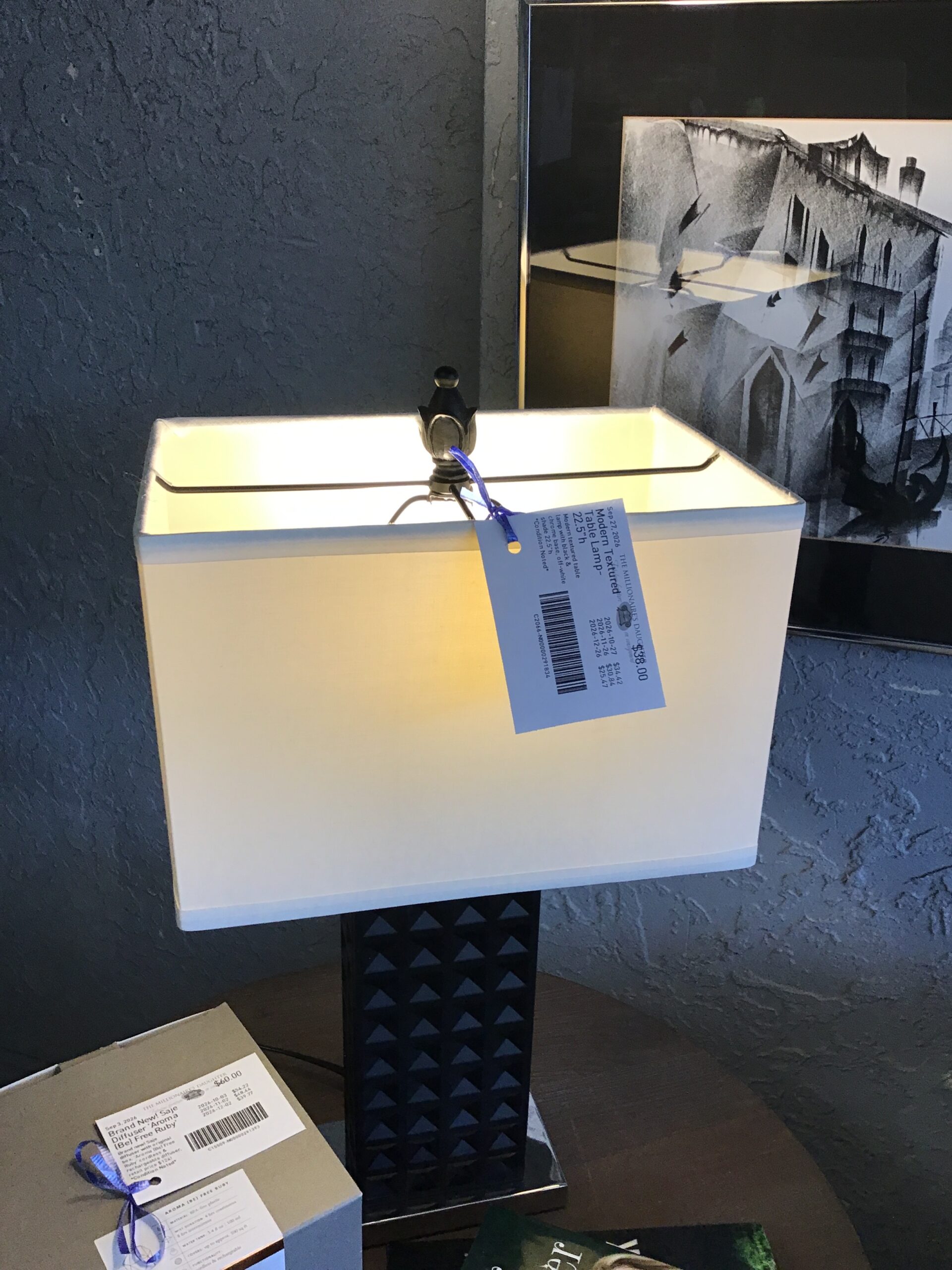 Modern Textured Table Lamp- 22.5″h