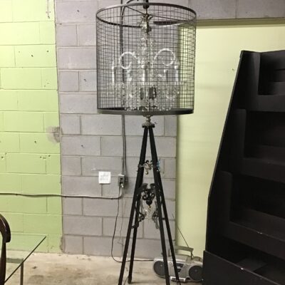Ornate Crystal Chandelier Floor Lamp
