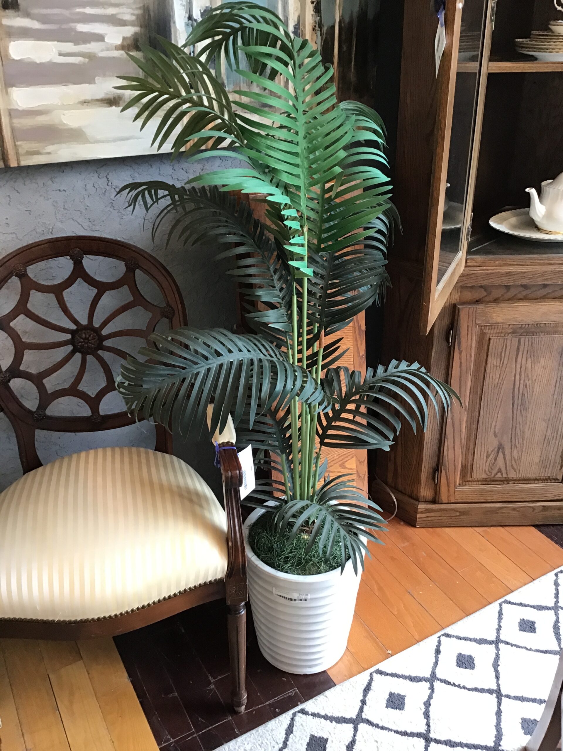 Faux Palm Tree in Ceramic Planter