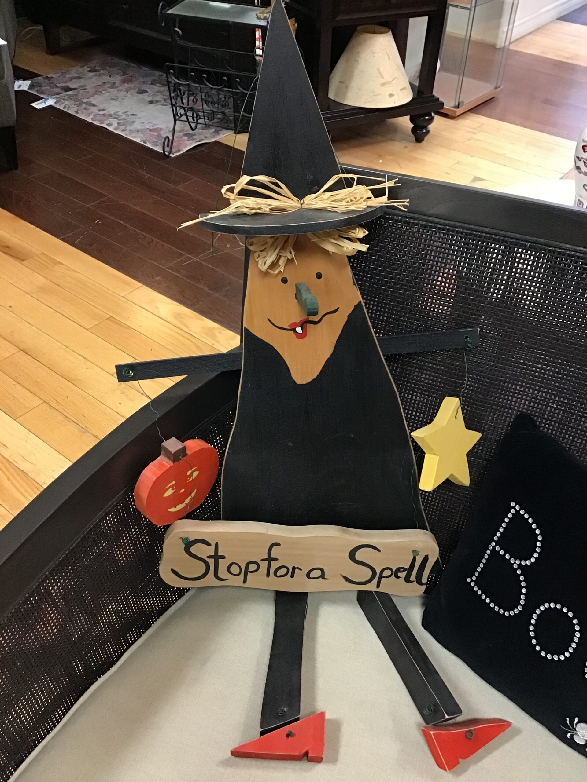 Decorative Handmade Wooden Witch