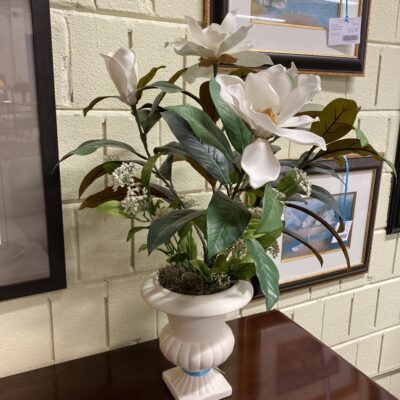 Faux Flower Arrangement – White Magnolia
