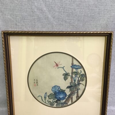 Oriental Inspired Botanical Print on Fabric