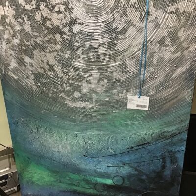Frameless Textured Painting – Blue