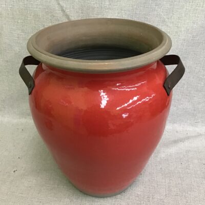 Red Ceramic Vase w Handles