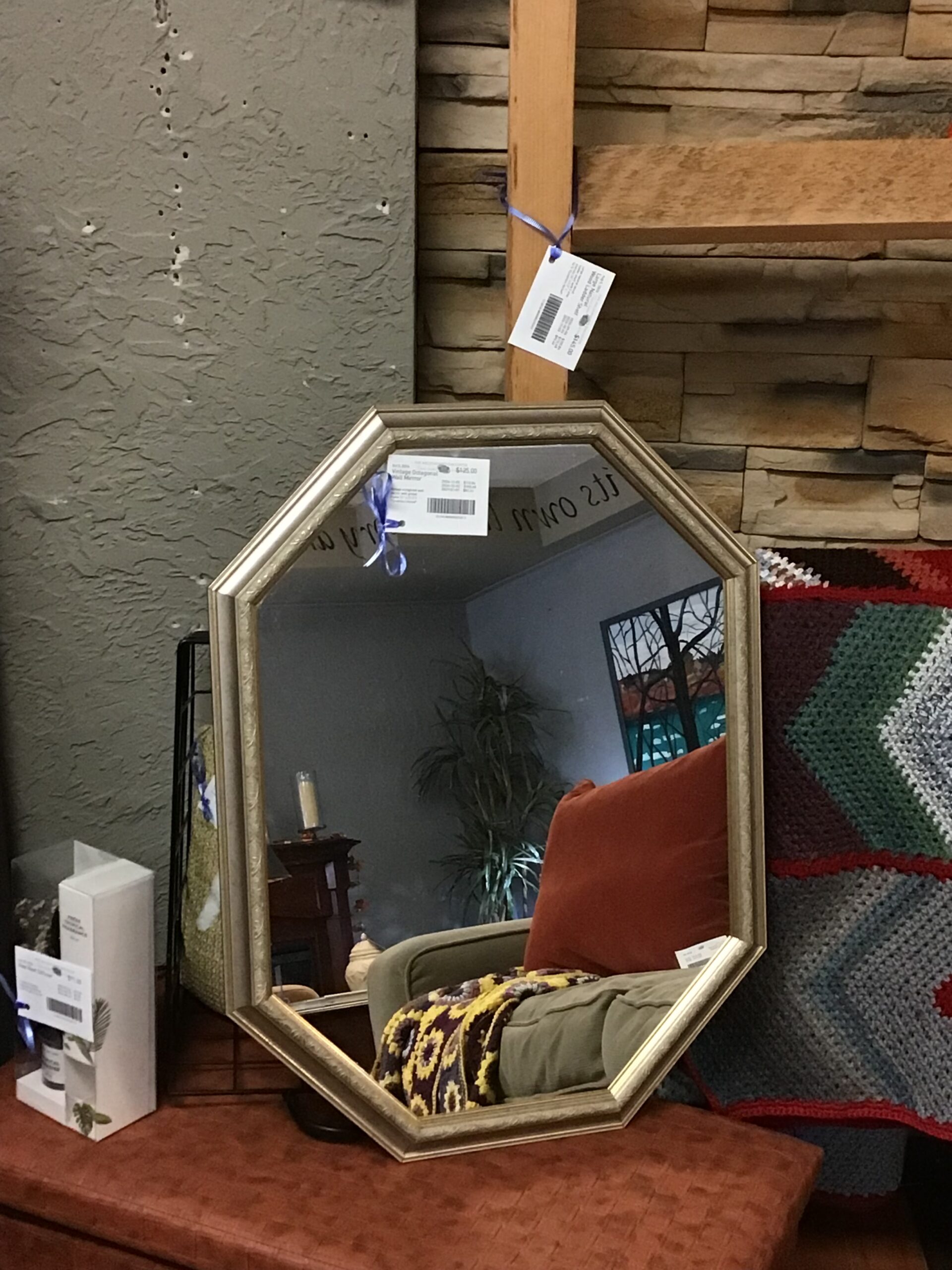 Vintage Octagonal Wall Mirror