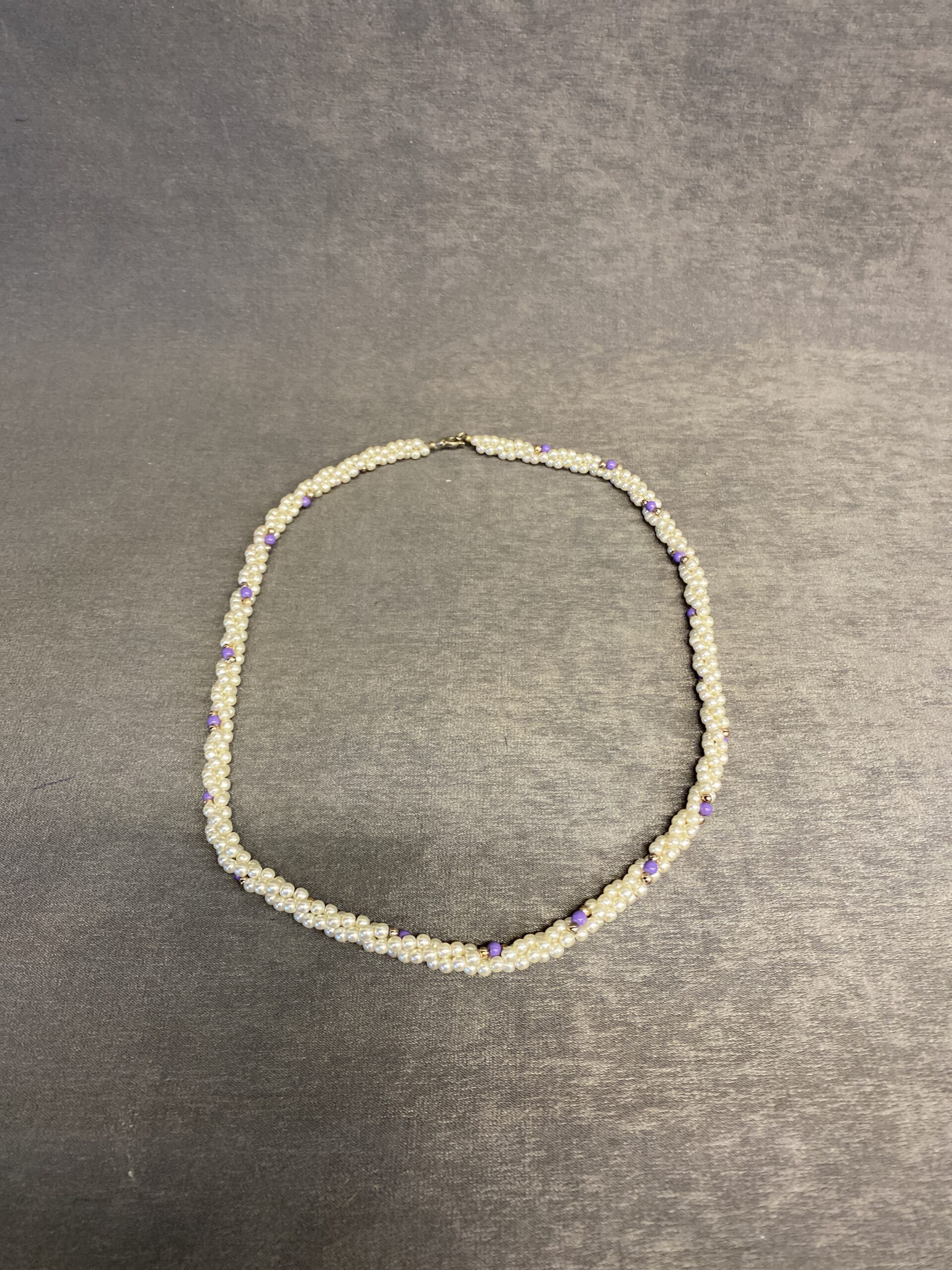 3 Strand Necklace – Faux Pearl Twist