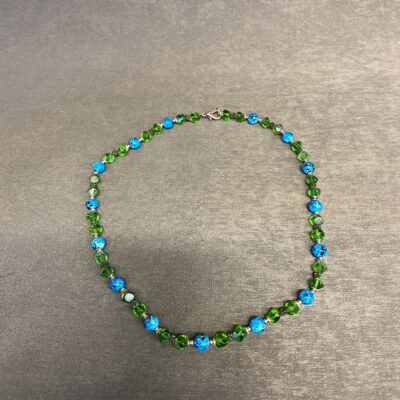 Necklace – Green & Blue Beads