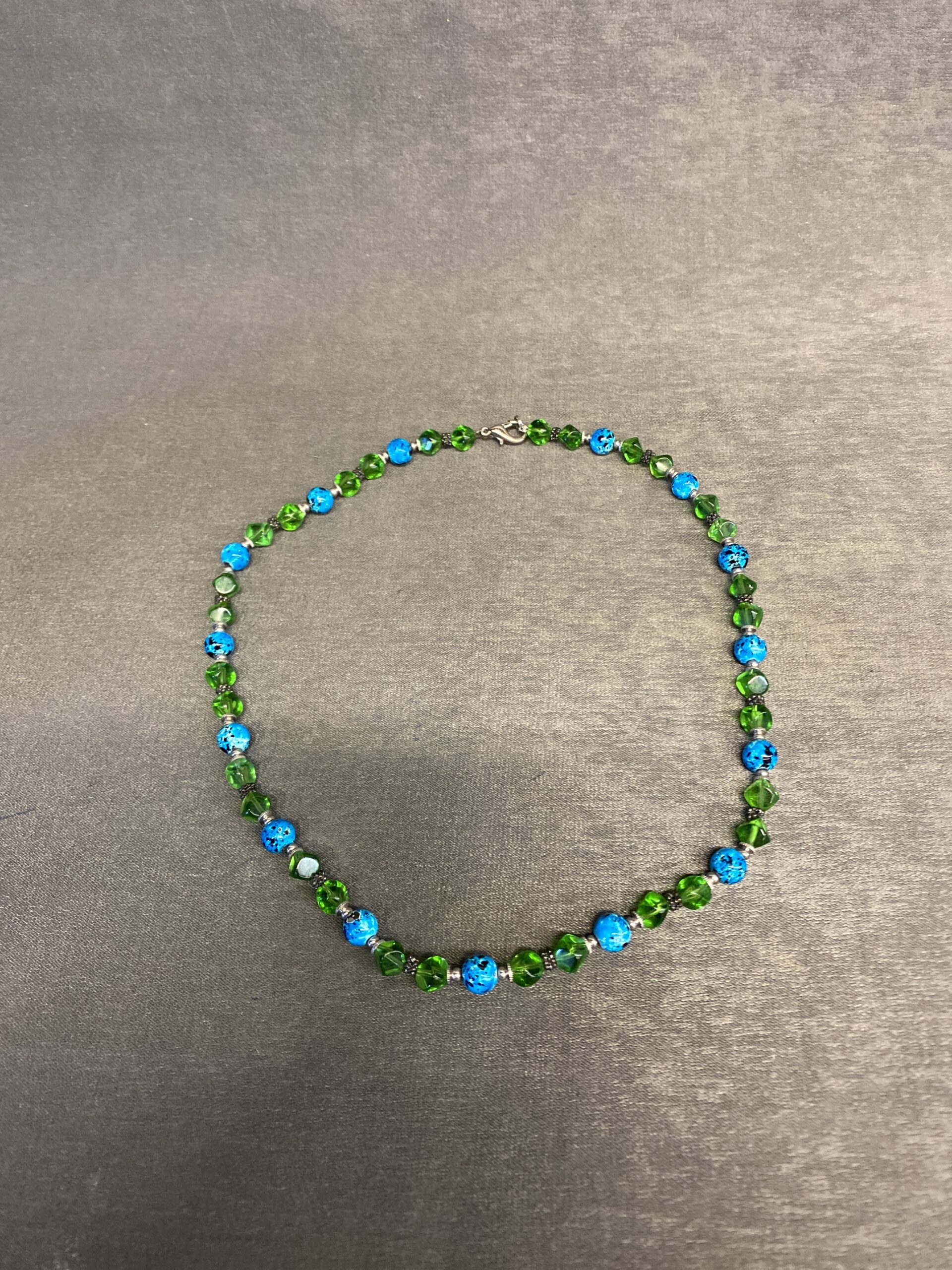 Necklace – Green & Blue Beads
