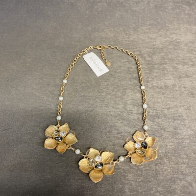 NEW! Bella & Jack Necklace – Gold Tone Flowers