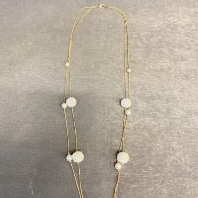 Double Strand Necklace – Faux Pearl Beads