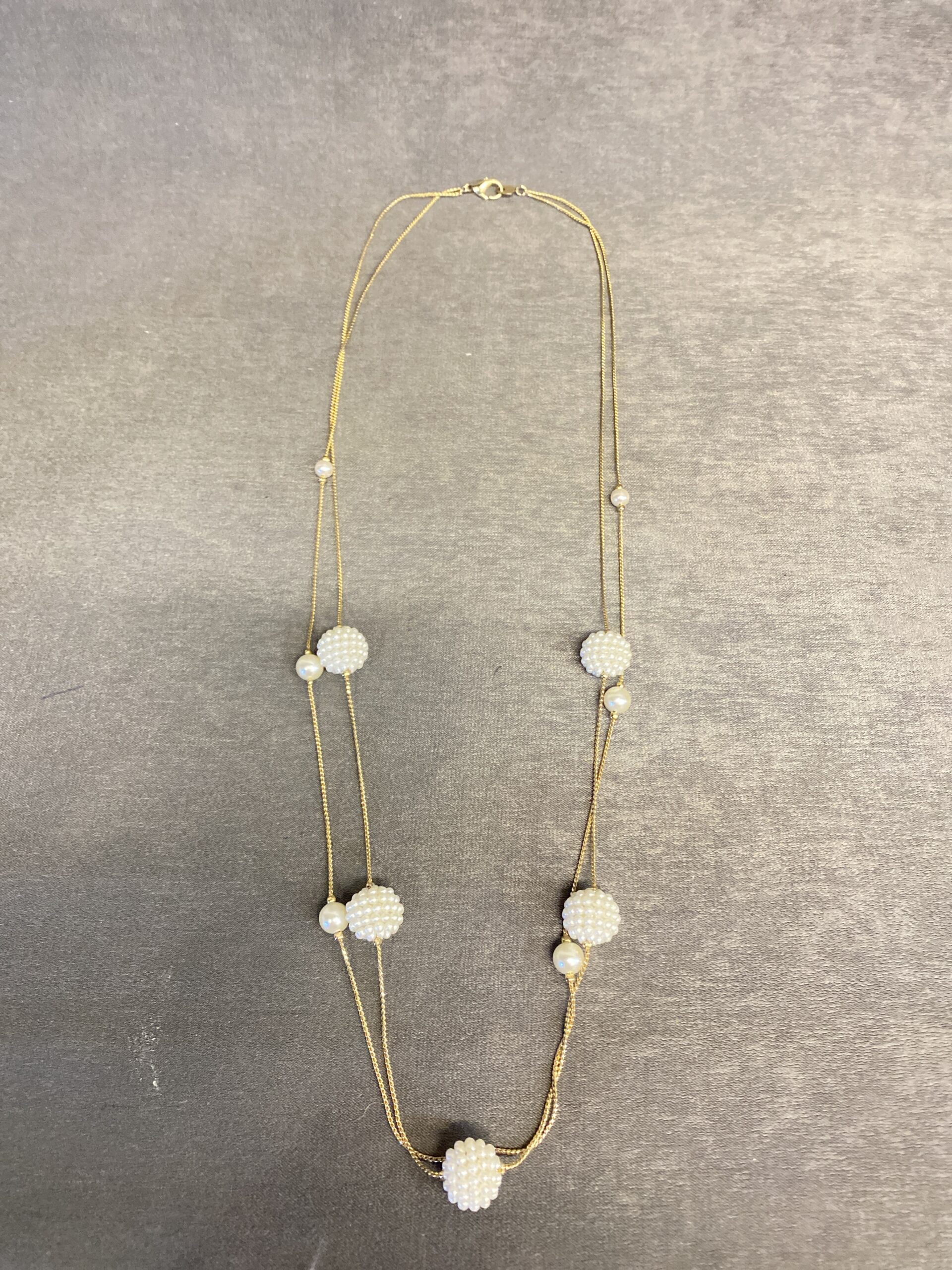 Double Strand Necklace – Faux Pearl Beads