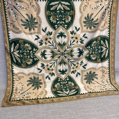 Square Scarf – Green & Gold