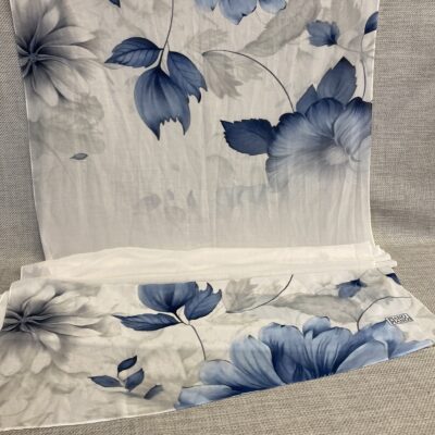 Piano Piano Oblong Scarf – Blue & White