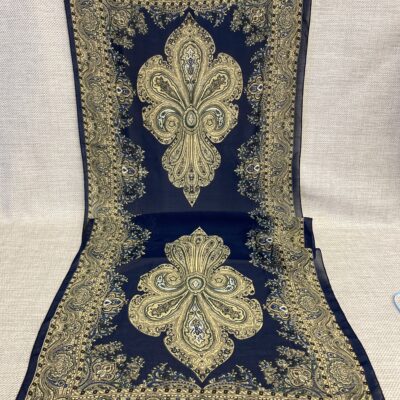Oblong Scarf – Navy Print