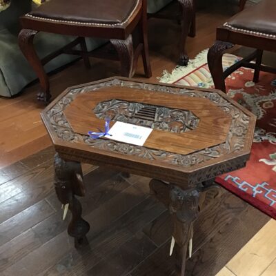 Anglo-Indian Carved Elephant Side Table